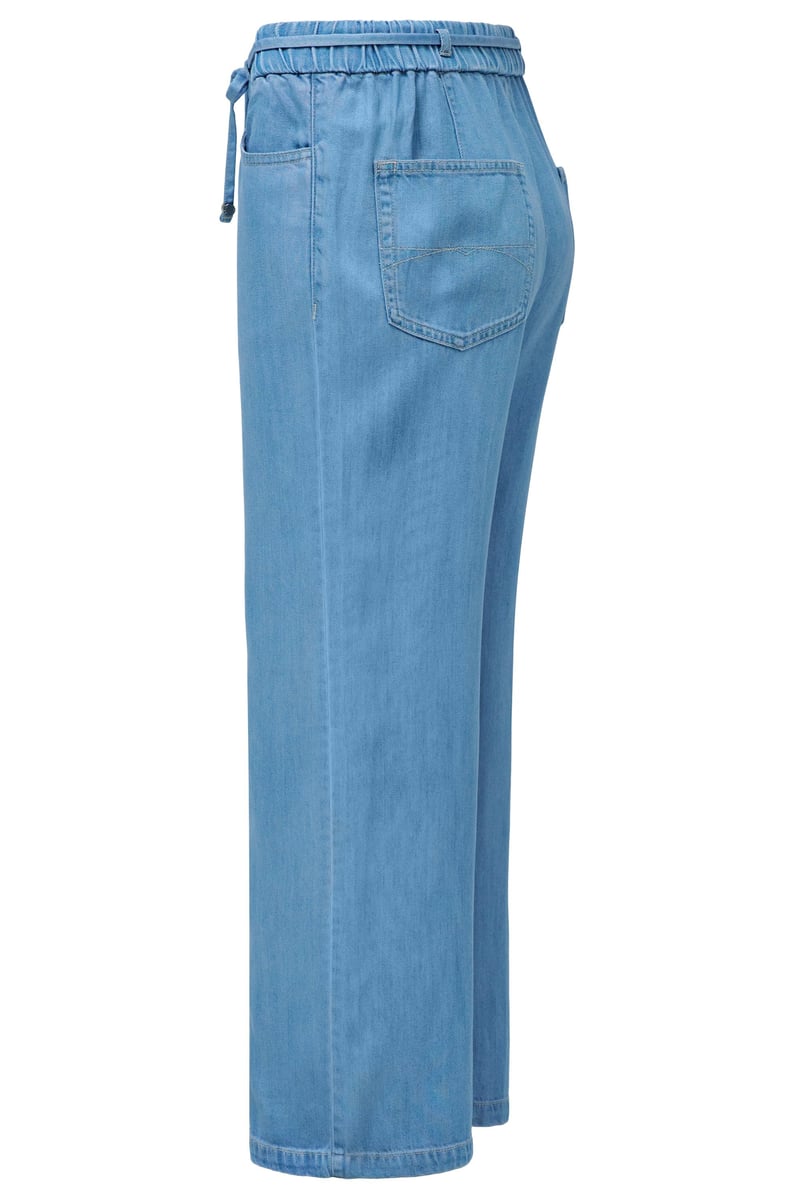 Light Wash Wide-Leg Denim Jogger Trousers