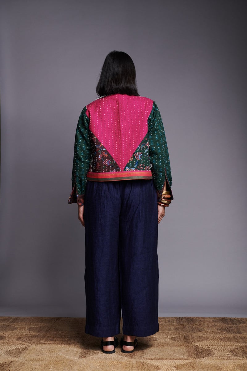 Rani Kantha Patchwork Cropped Bolero Jacket