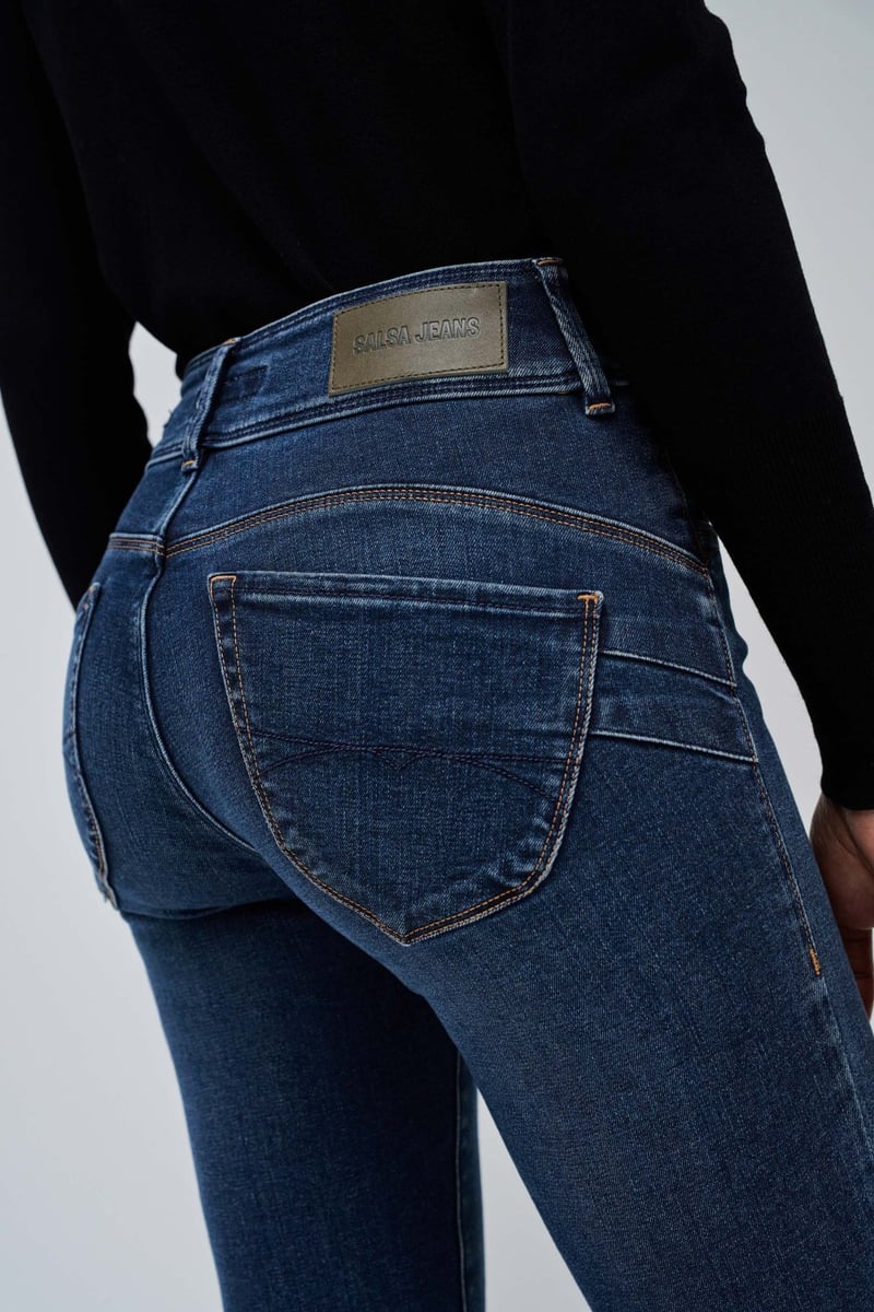 Medium Wash High-Rise Straight-Leg Jeans