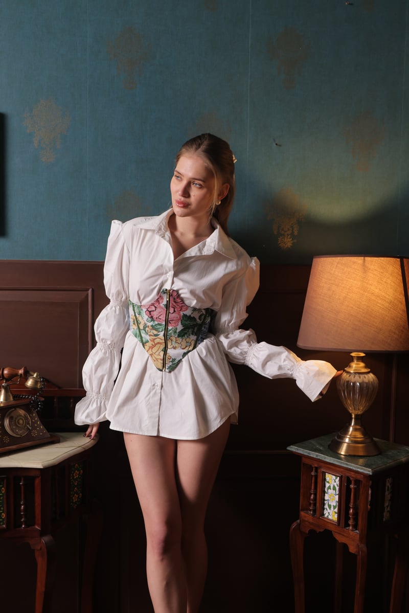 BOTANIC GRACE CORSET BELT — LABEL MUSLIN