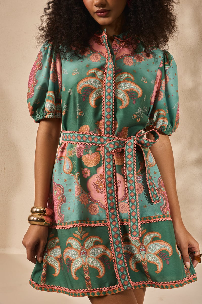 Olive Rosette Dress