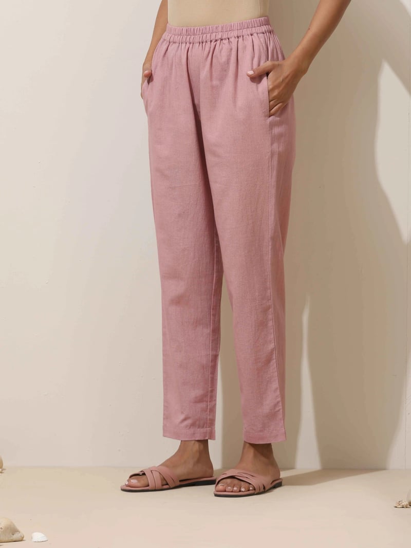 Mint Green Cotton Linen Straight Kurta Pant Set