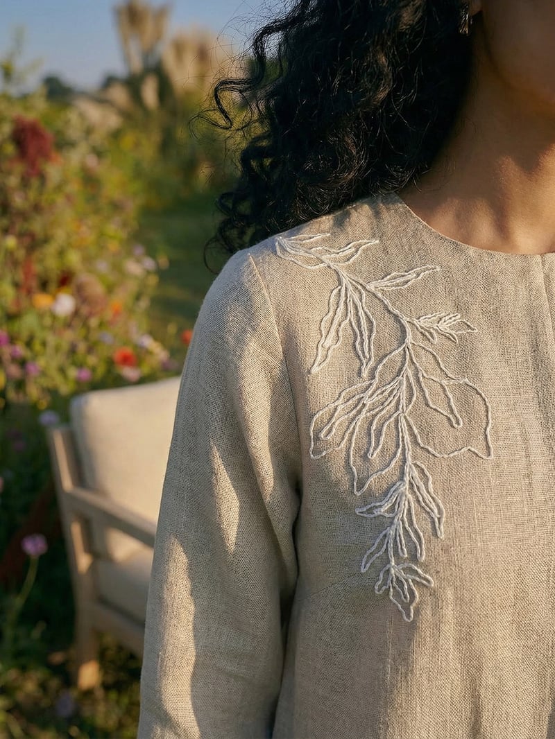 Sandalwood Embroidered Tunic and Check Pants Co-ord Set