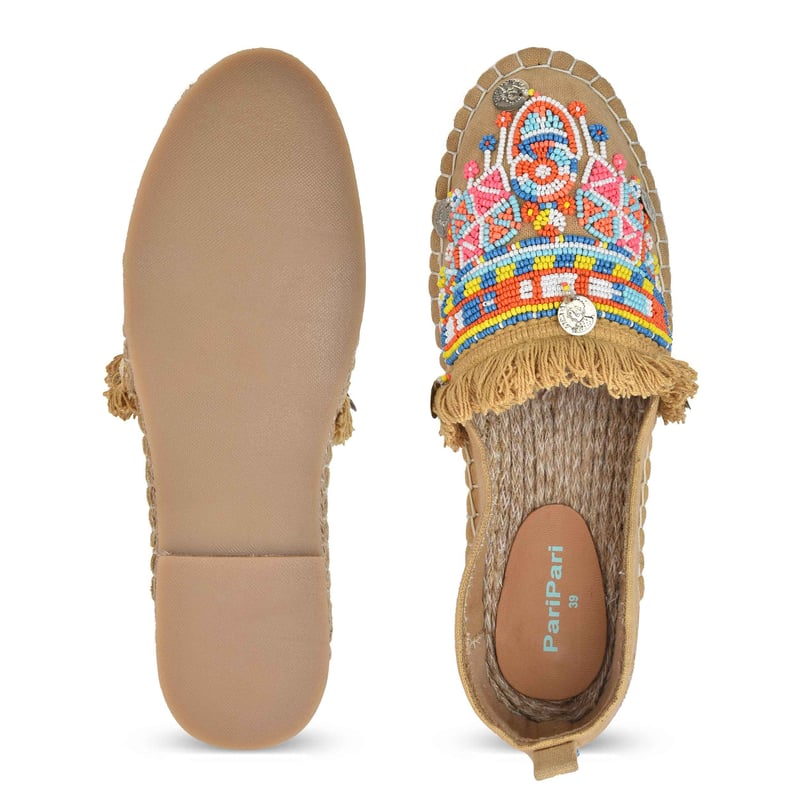 Masai Beaded Espadrilles Beige