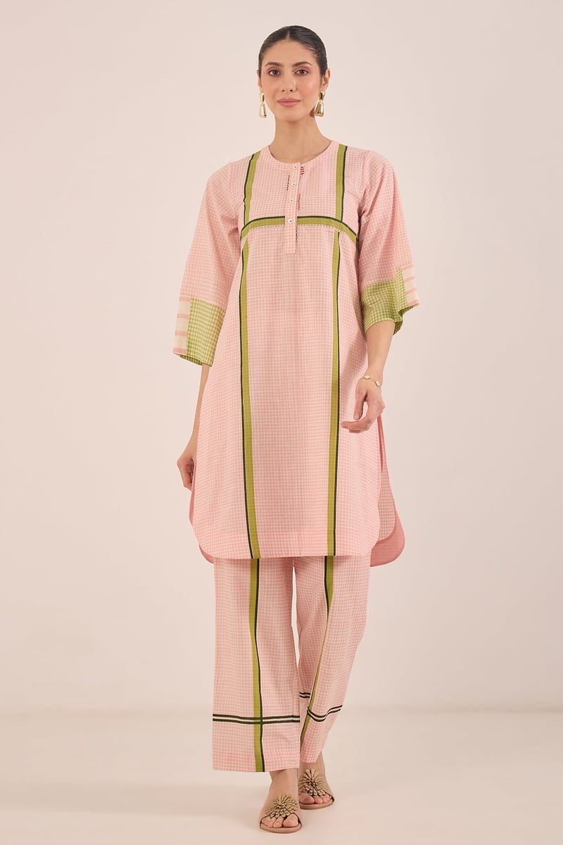GUL CHECK WITH STRIPE COORD SET — SHIVANI BHARGAVA