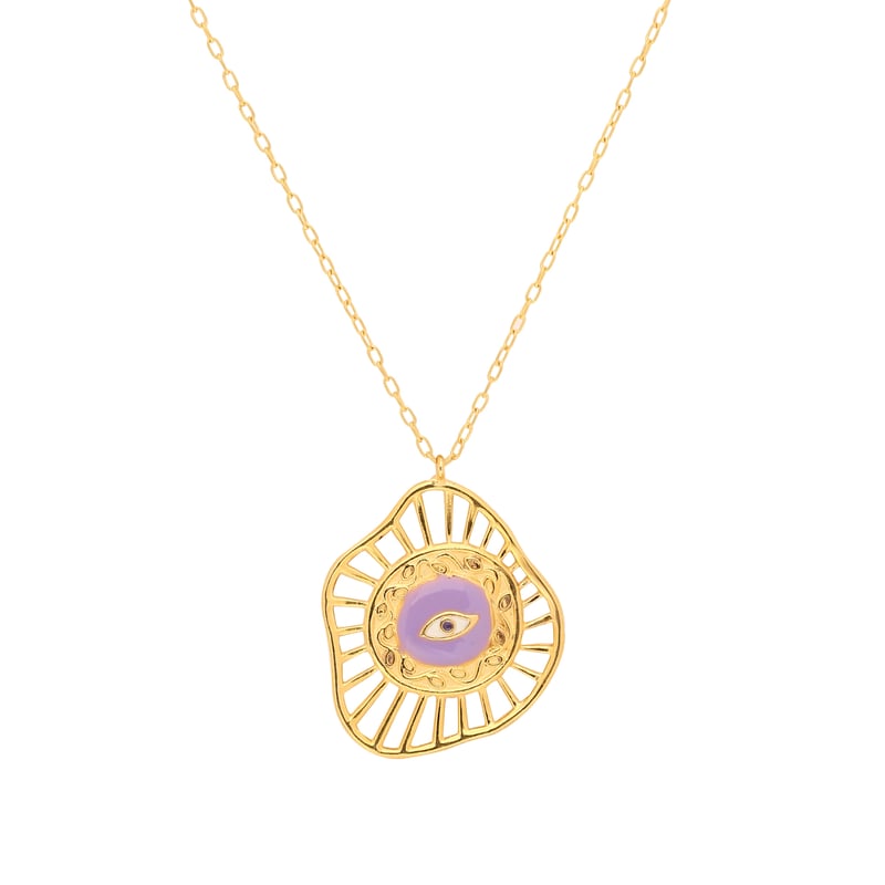 Evil Eye Neck Chain - Lavender — Azga