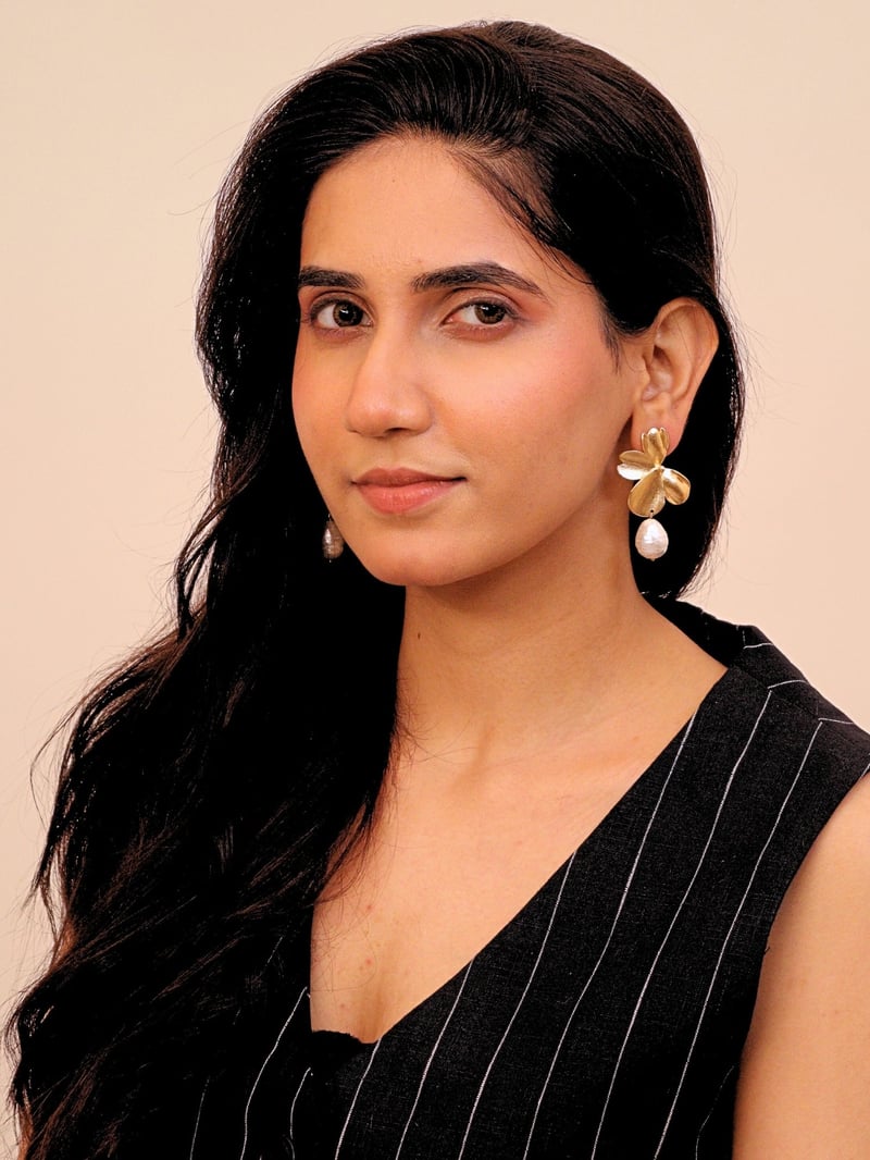 Mehr Brass Earrings for Women 18K Gold Plated