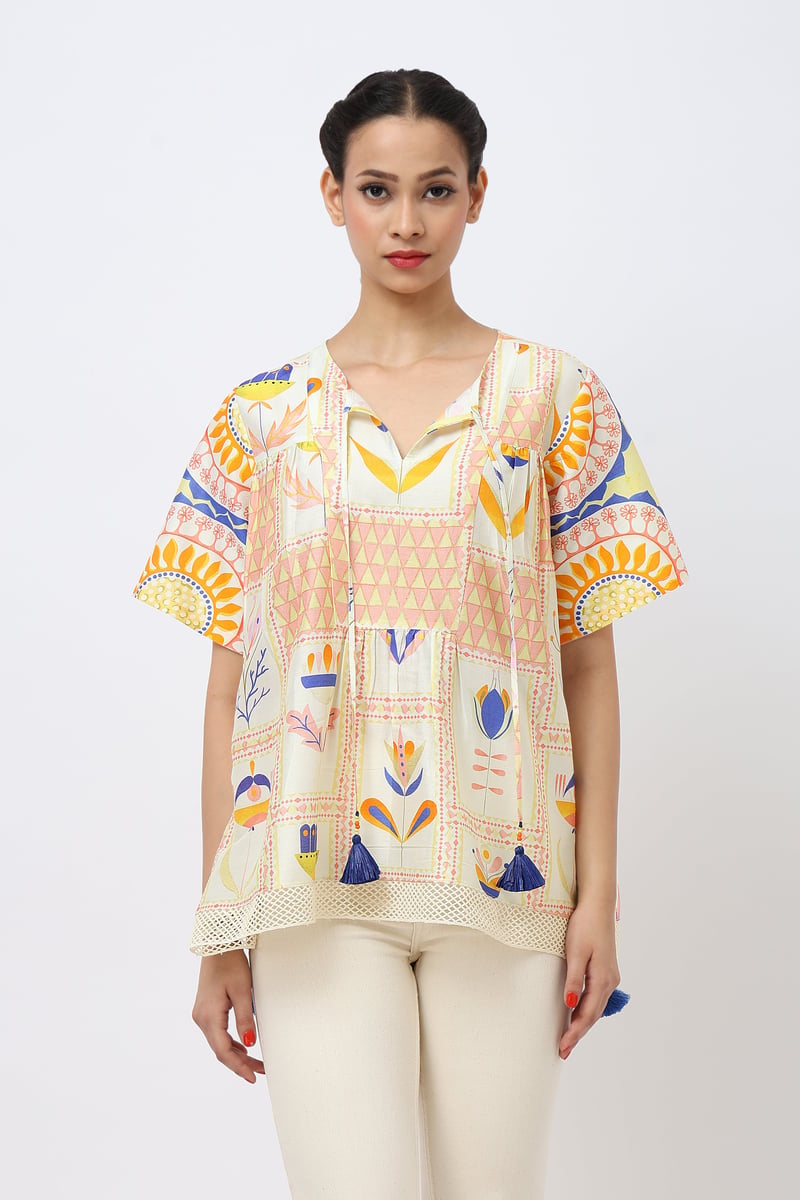 Suzni Lace Top — Jungle Marigold
