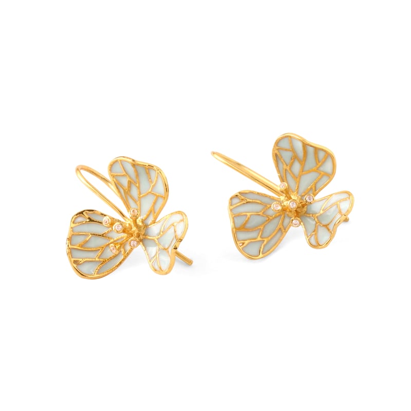 Tiny Fiore Earrings - Powder Blue — Azga