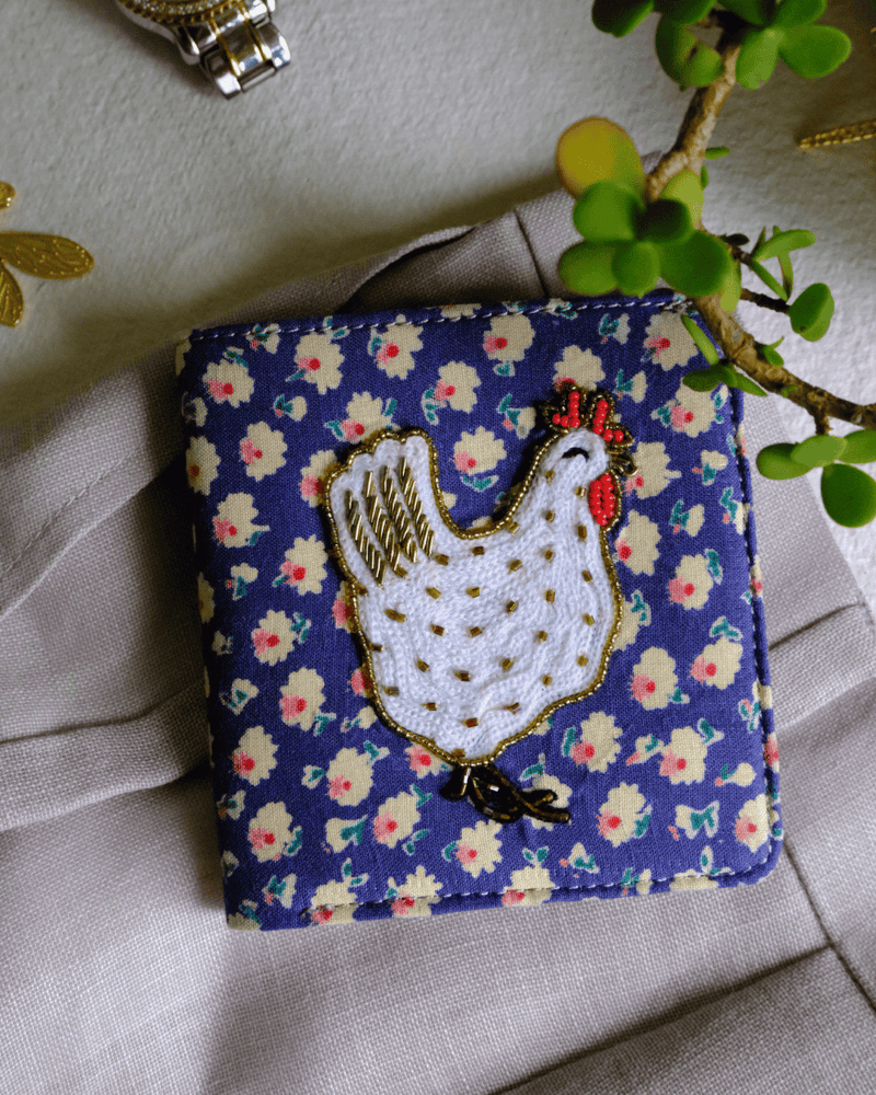 HEN - Snap button Wallet (Embroidered )