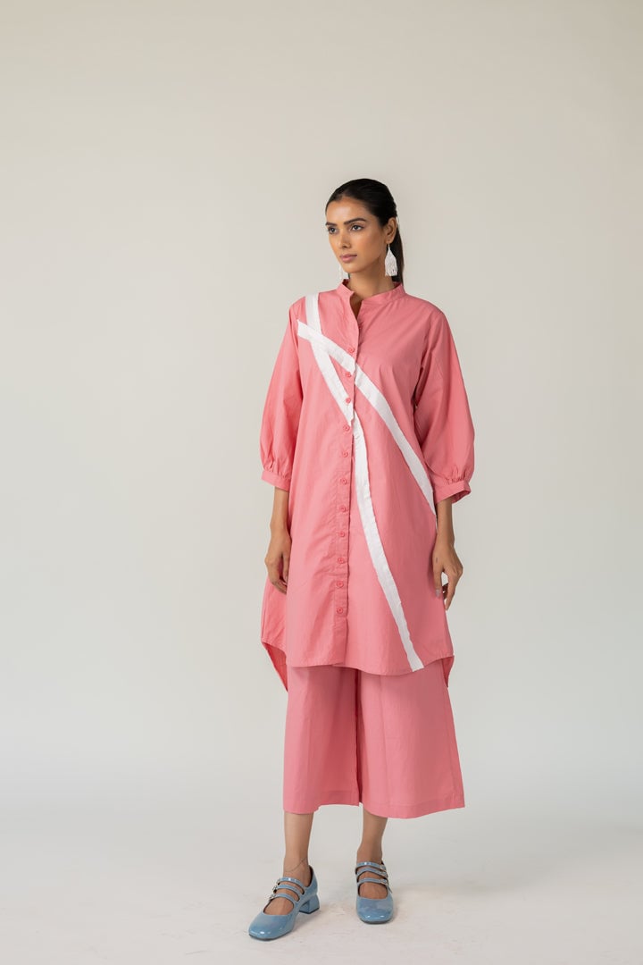 Dusky Bloom Buttondown Tunic Co-ord