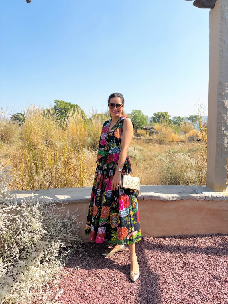 Printed Waistcoat and Midi Skirt Co-ord Set