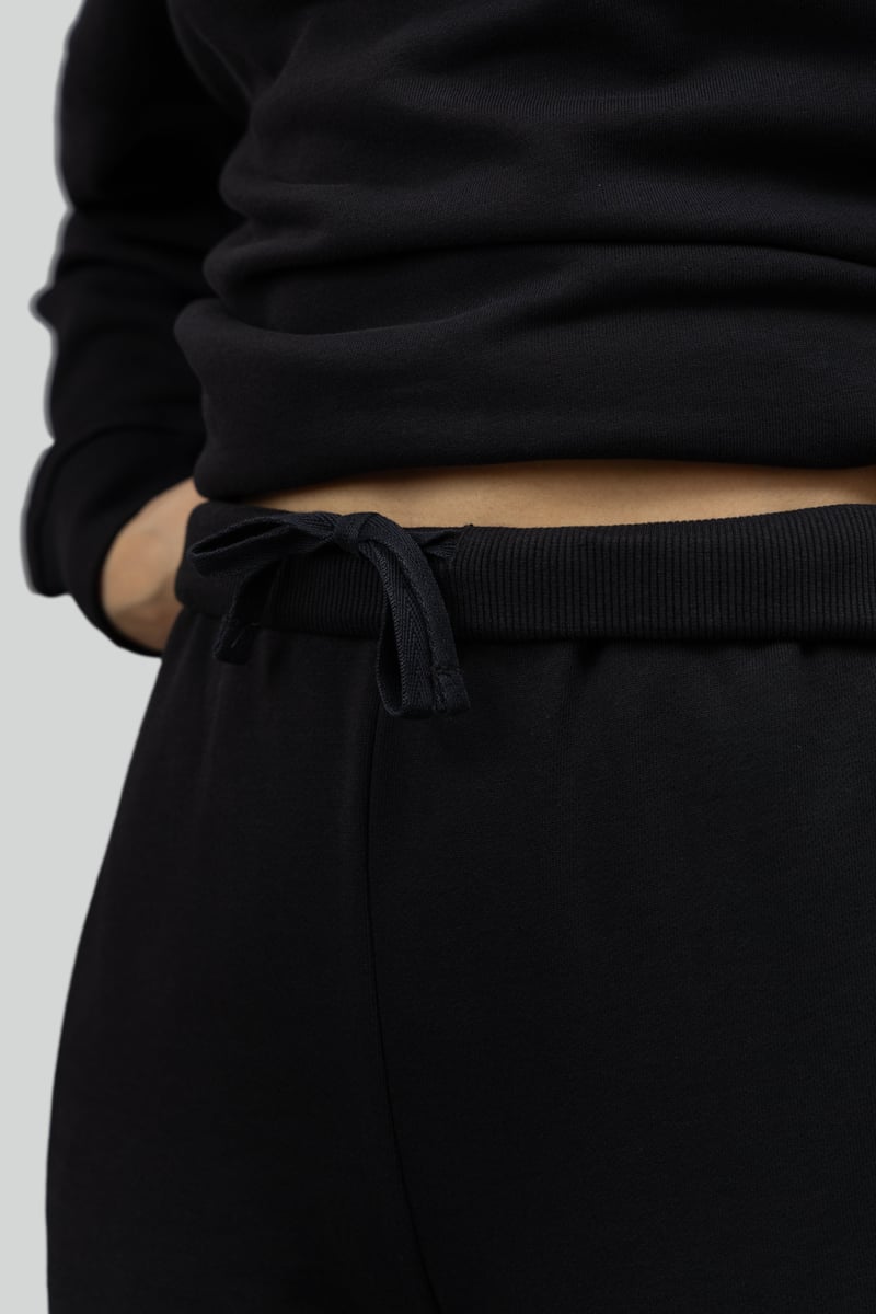 Black Bamboo Terry Bootcut Pants