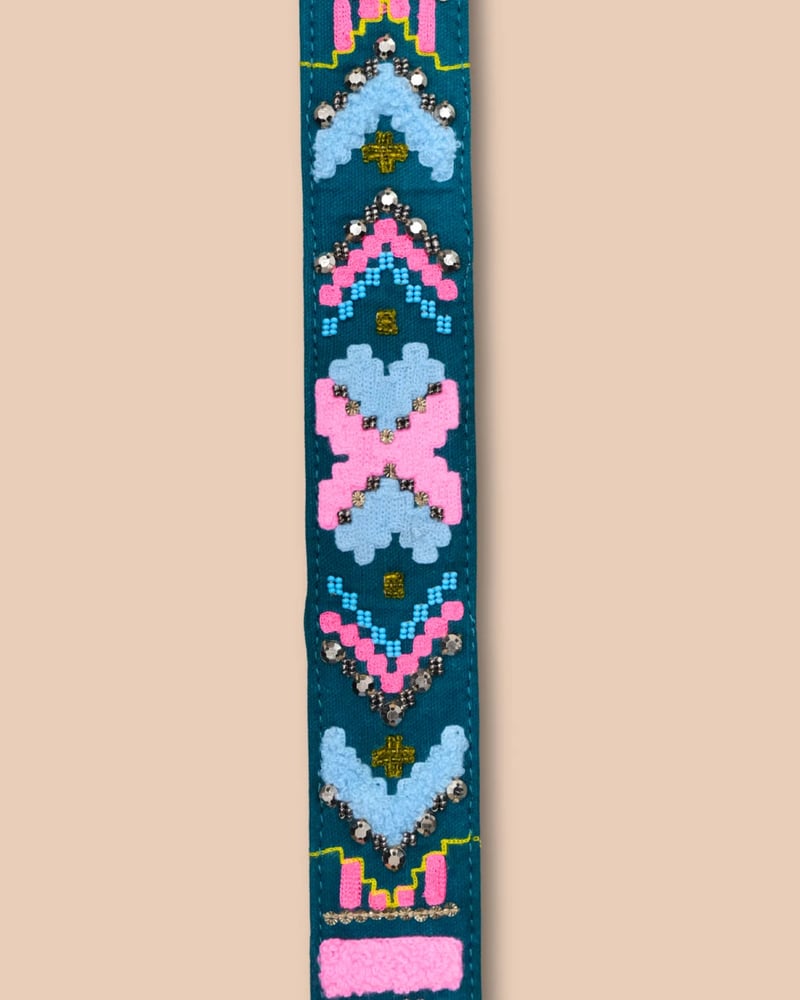 GeoPop Teal Embroidered Handle - (Only Strap)