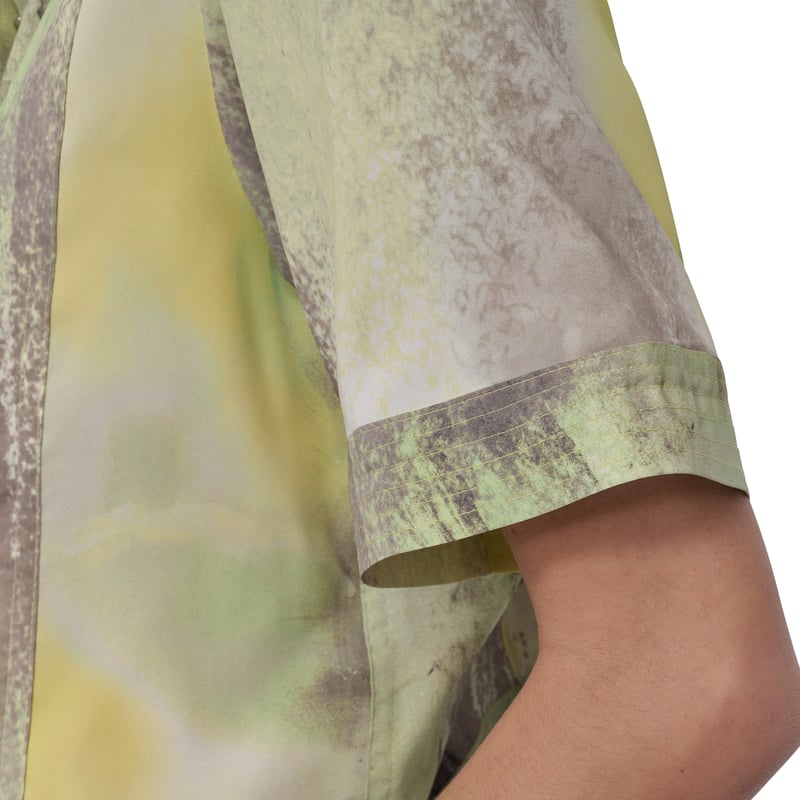 Pastel Abstract Print Boxy Short Sleeve Button-Up Shirt