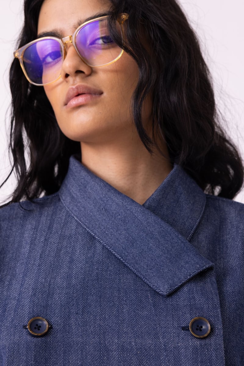 Becky Handwoven Denim Top