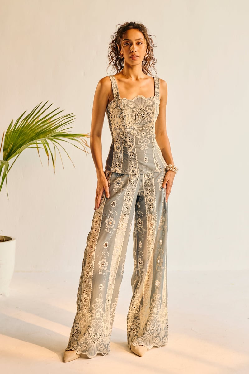 Opalite Lace Detailed Trousers — Lea Clothing