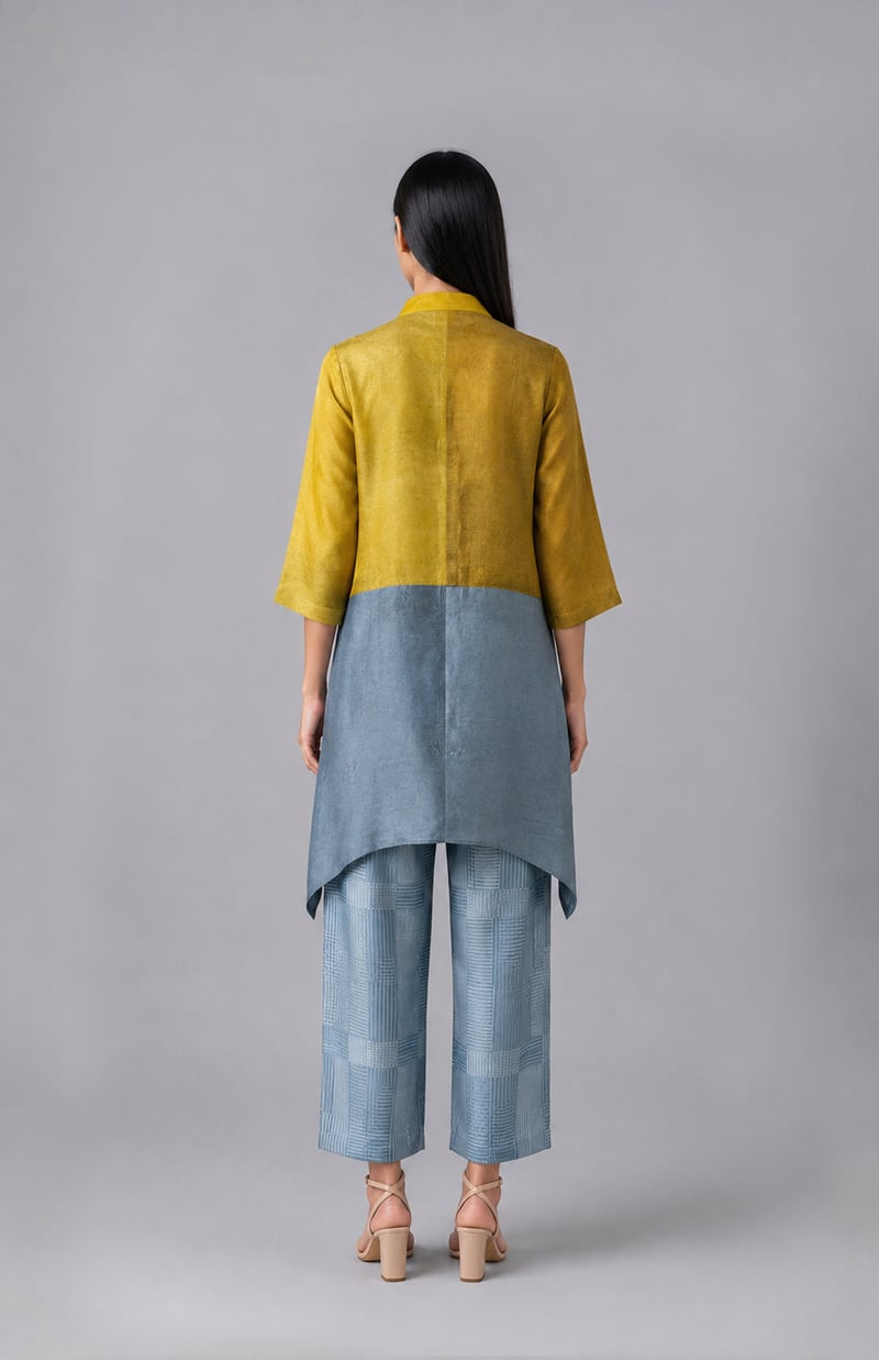 Olive Grey Printed Shirt & Pant Set