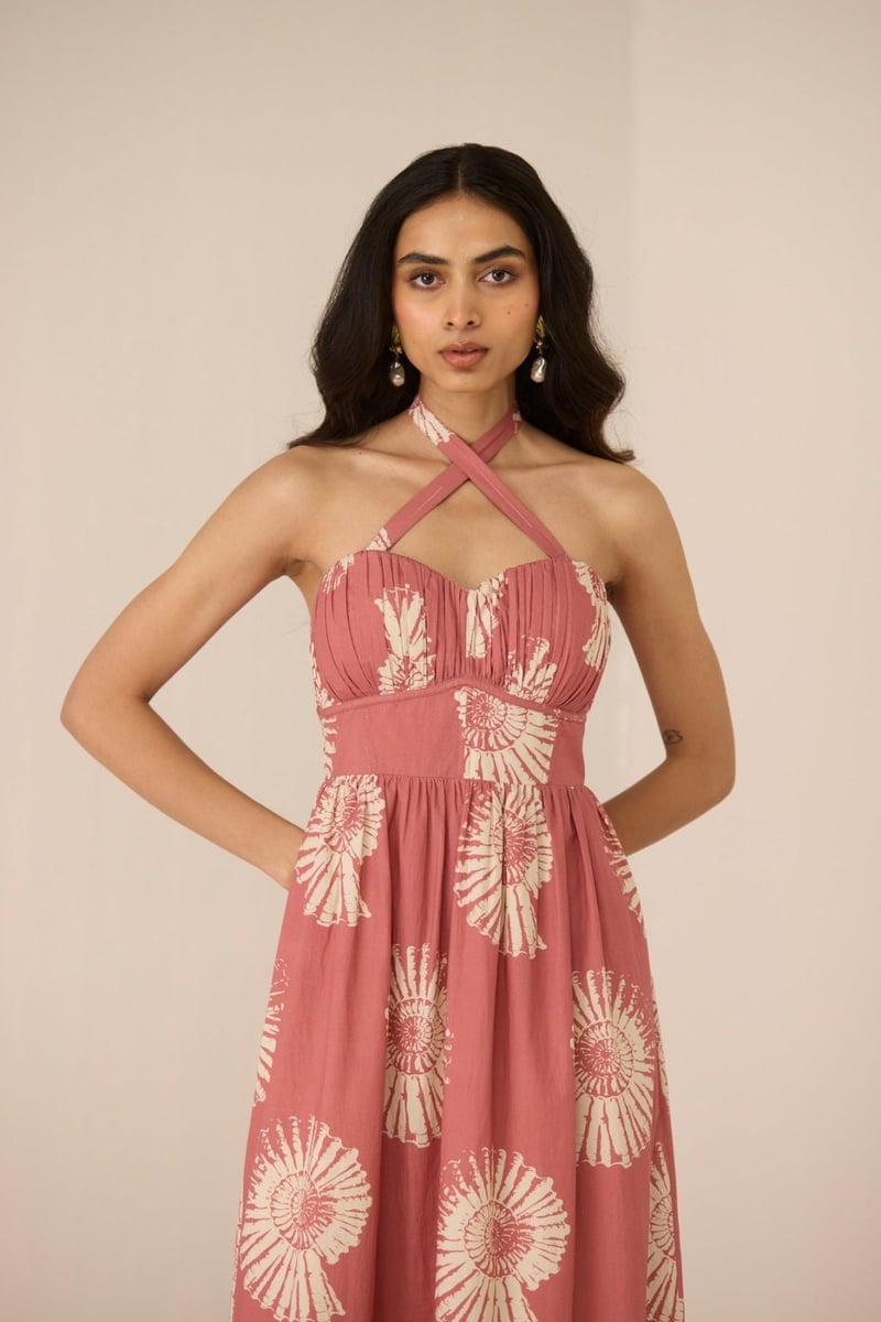 Nautilus Rose Floral Strapless Corset Maxi Dress
