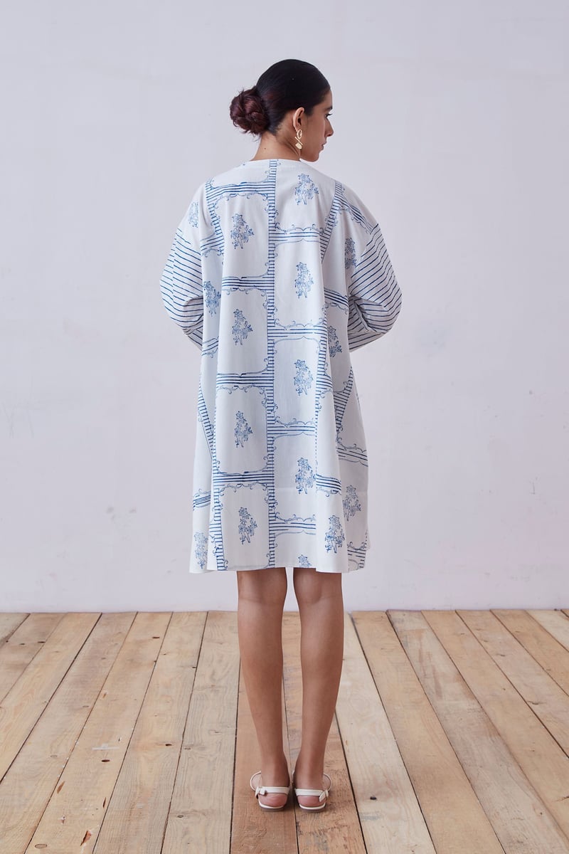 Dalip Blue Hand Printed Dress