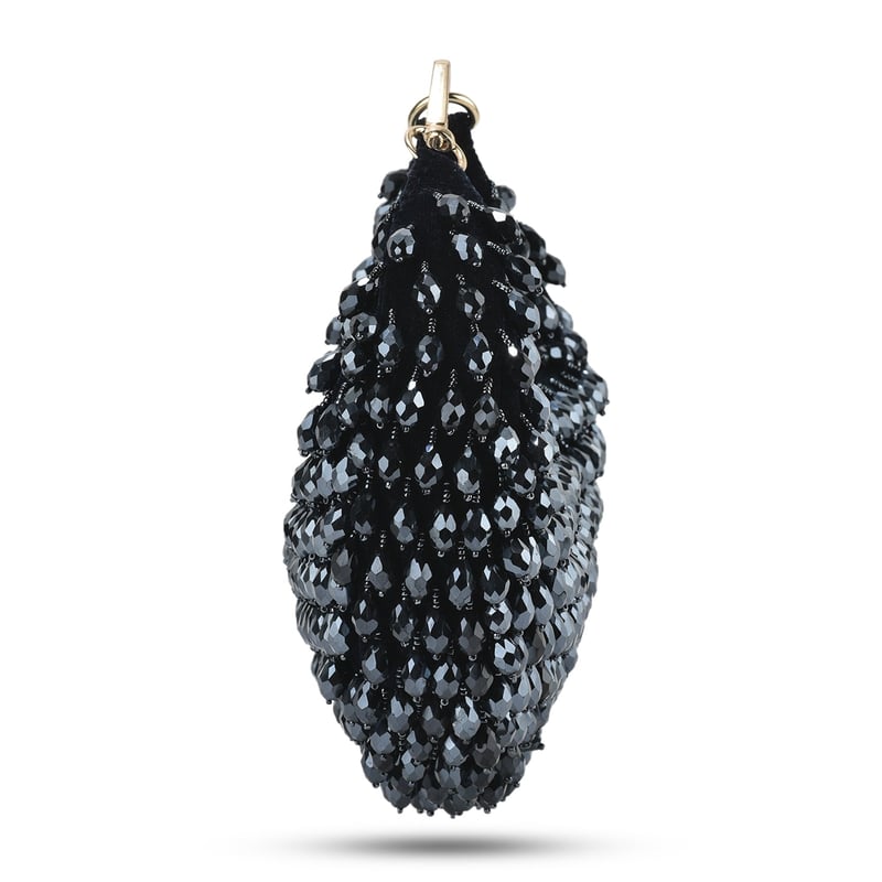 Navy Nano Crystal Boat Shape Bag