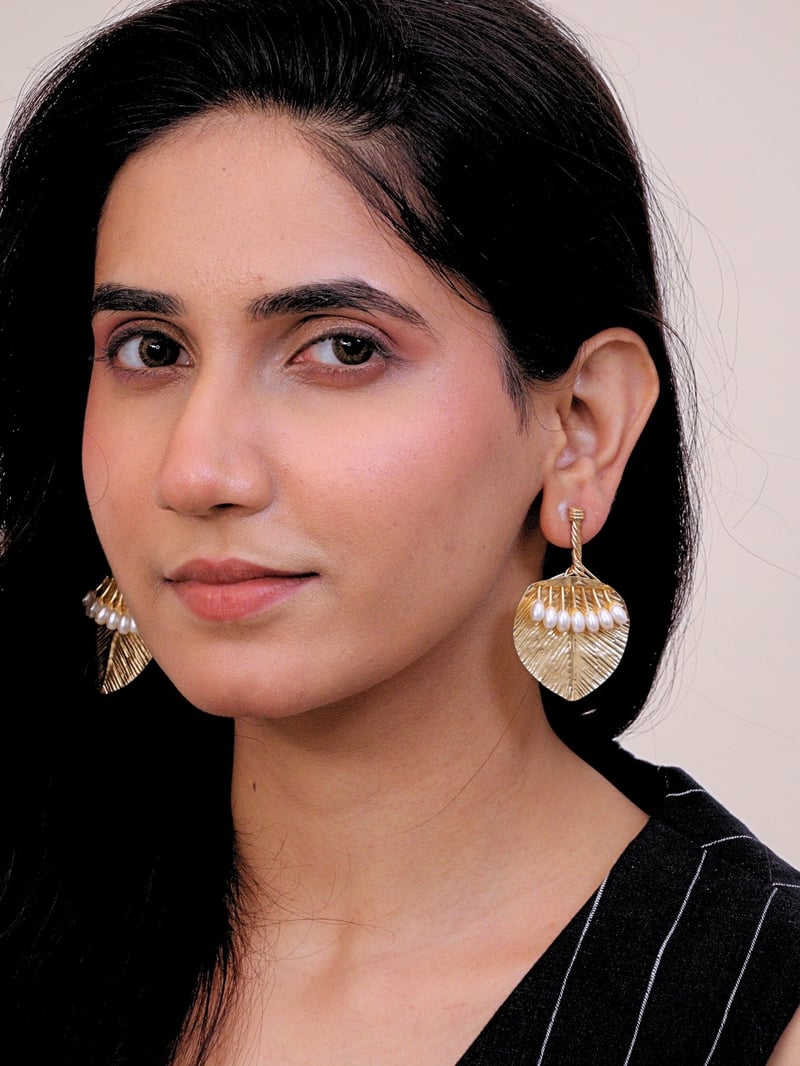 Siaa Brass Earrings for Women 18K Gold Plated