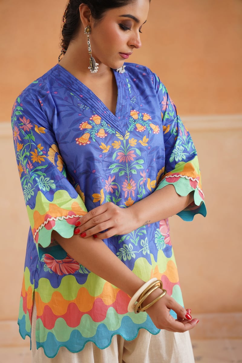 Printed Cotton Kurta and Salwar Co-ord Set