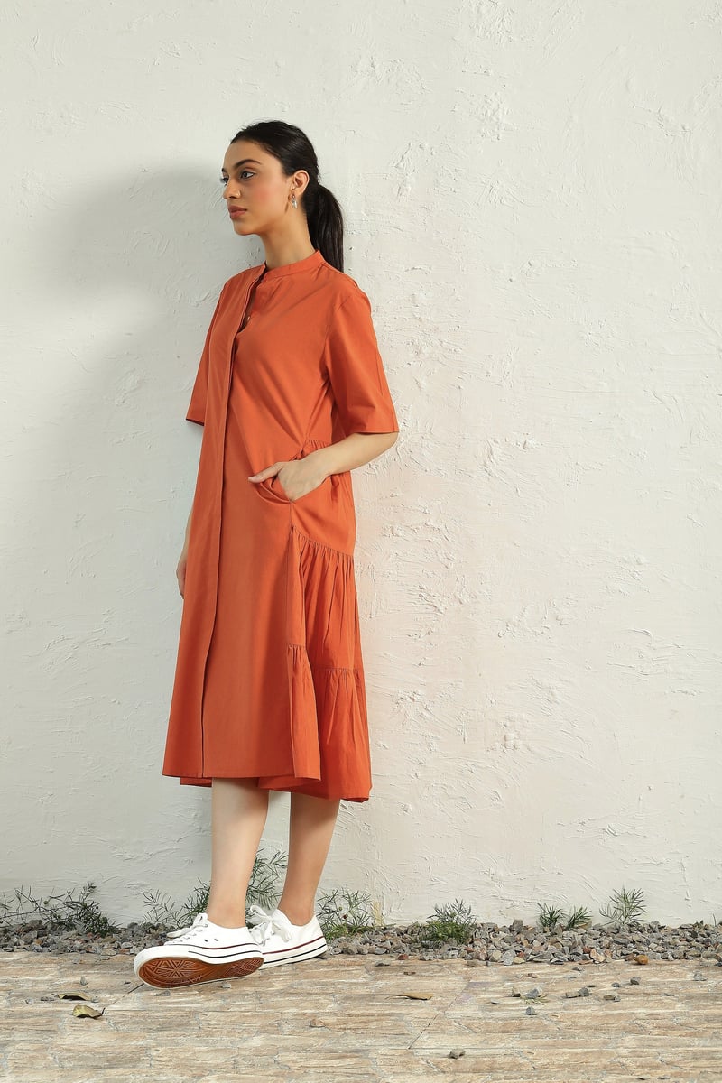 Sunset Side Gathered Dress