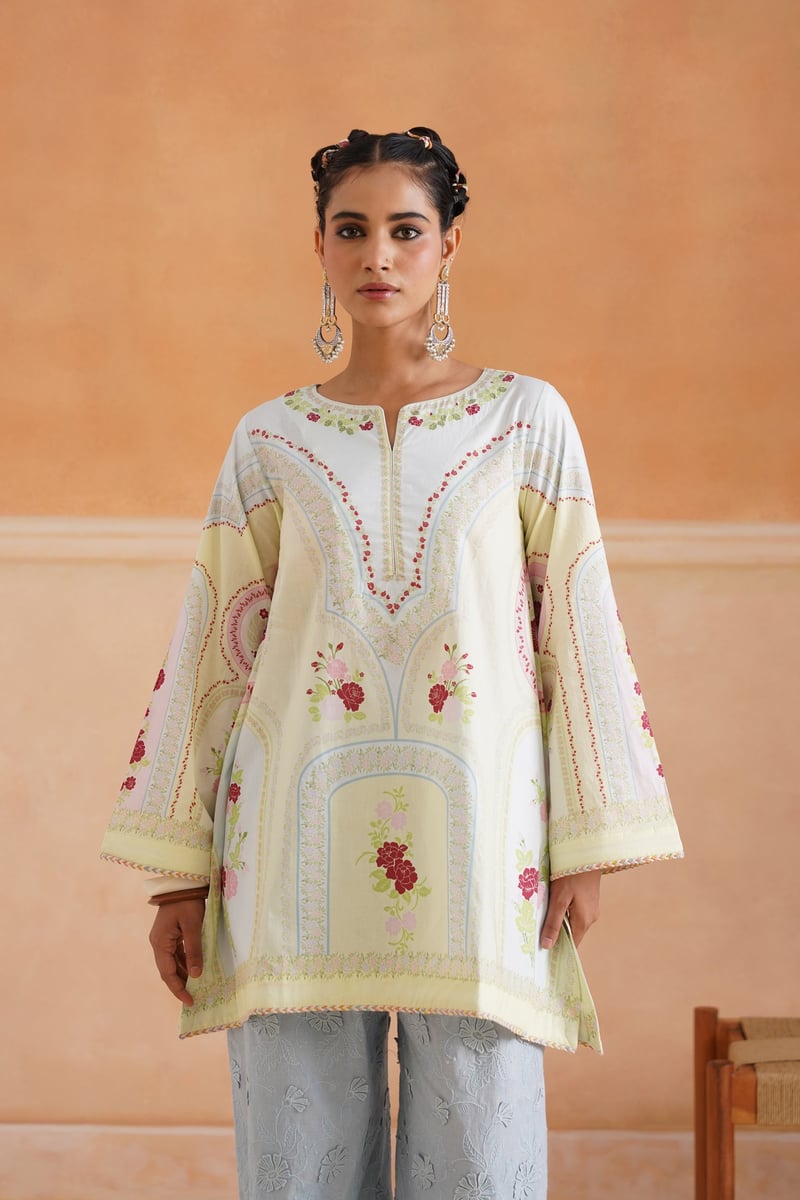 Pastel Floral Kurta and Salwar Co-ord Set