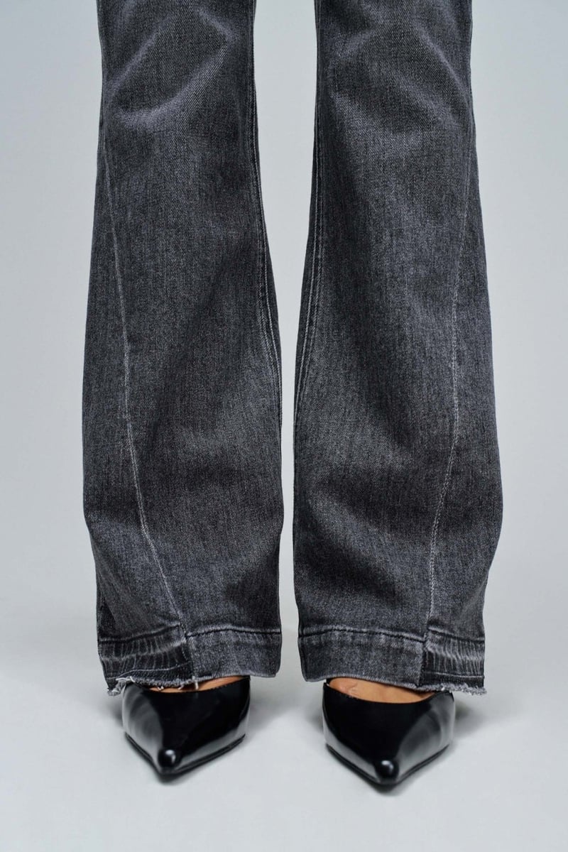 Black High-Rise Flared Jeans