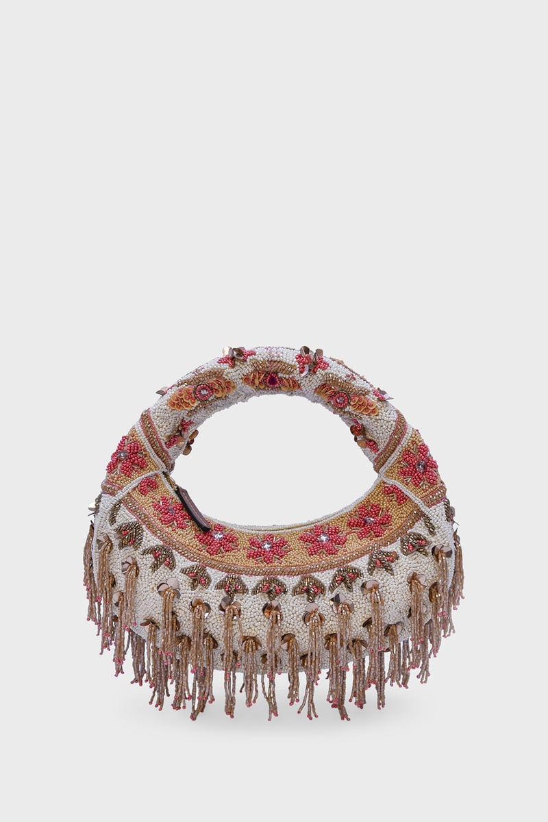 Rose Cascade Embellished Beaded Bag — Versuhz India