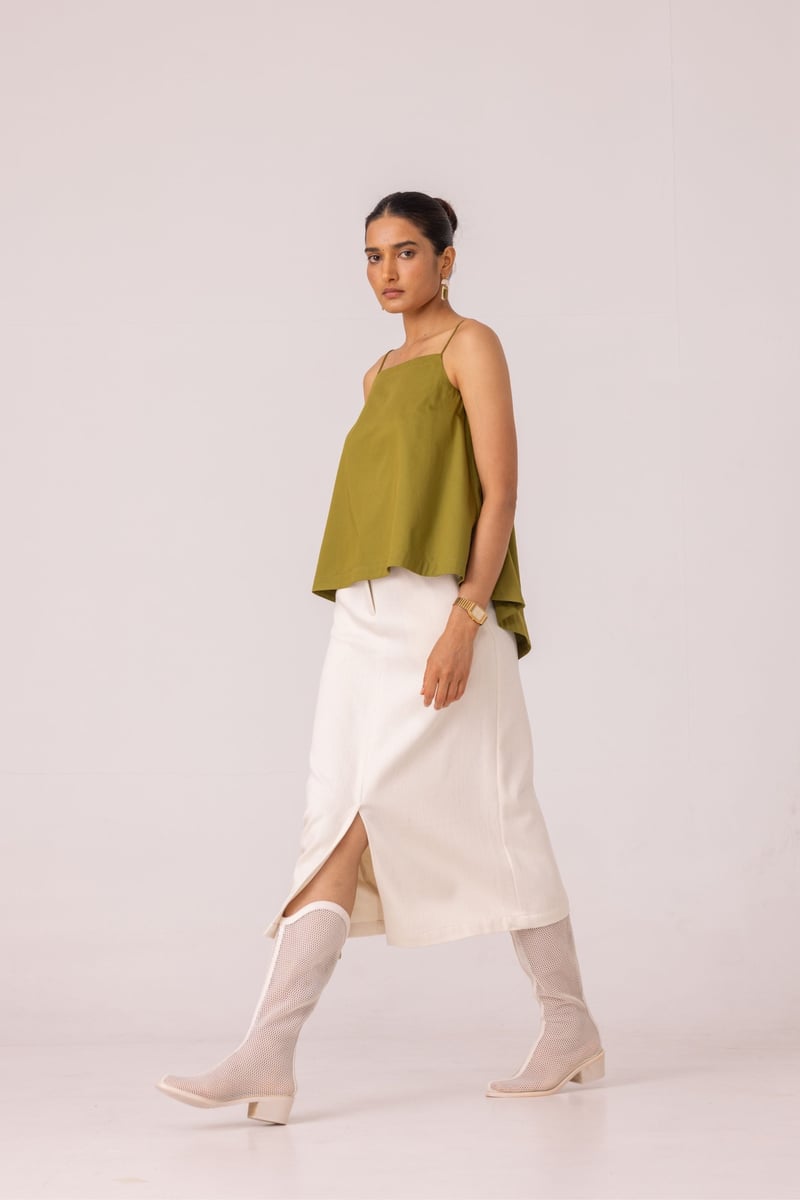Roxanne Handwoven Denim Skirt