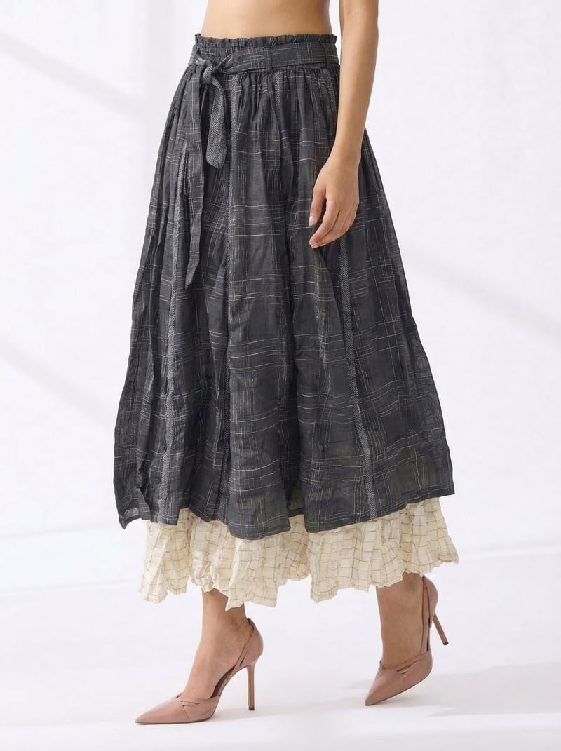 Pleated Layered Skirt