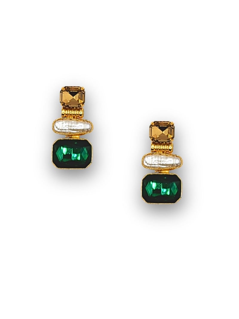 Mrinal Brass Earrings for Women 18K Gold Plated