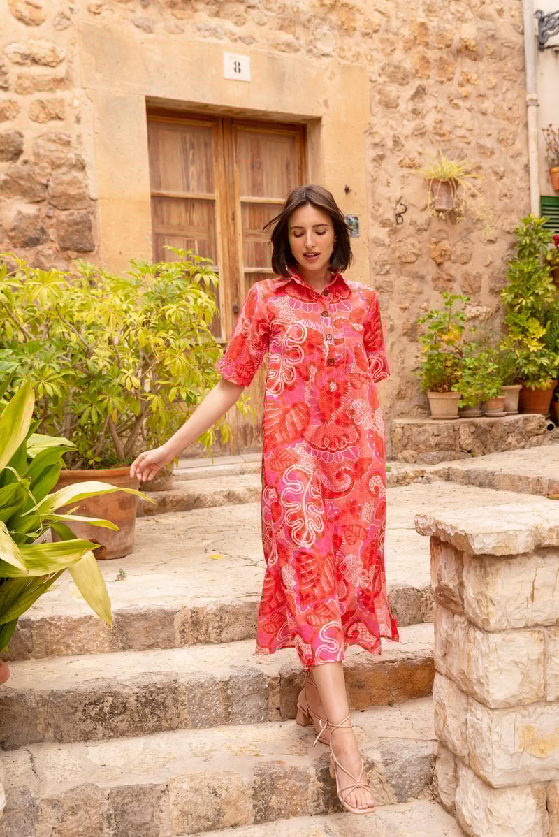 Honeydew Kaftan in Jaipur Print