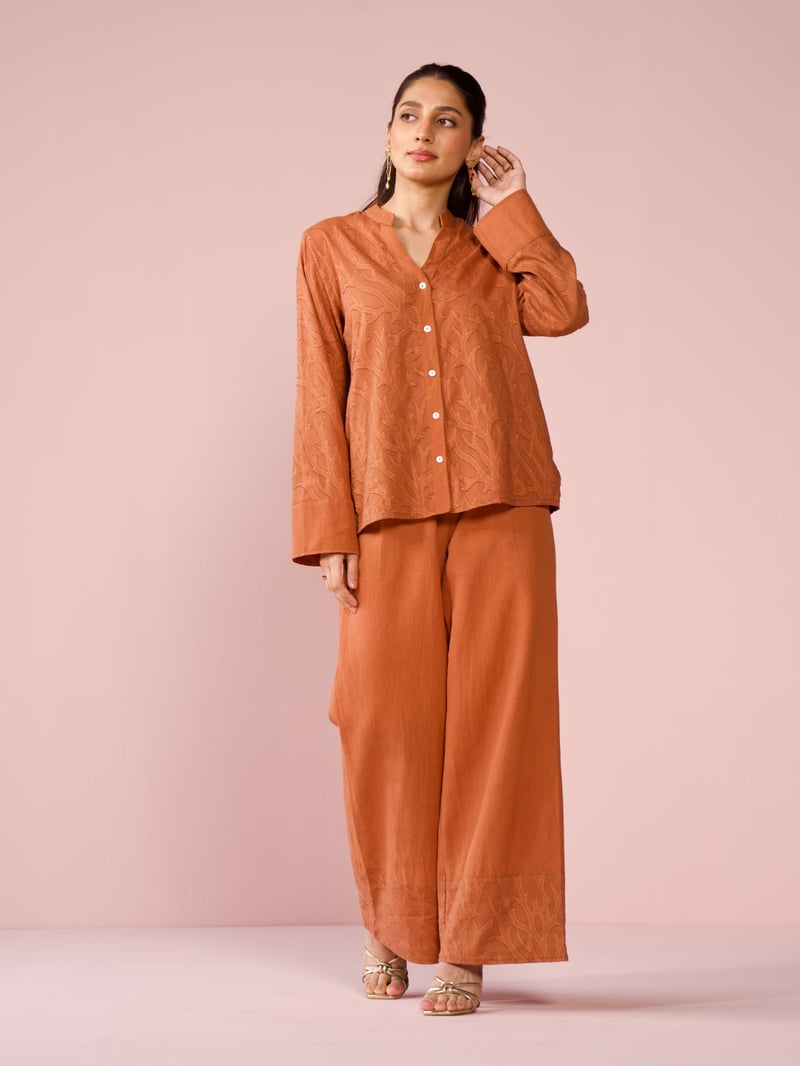 Seaside Linen Blend Jacquard Co-ord Set