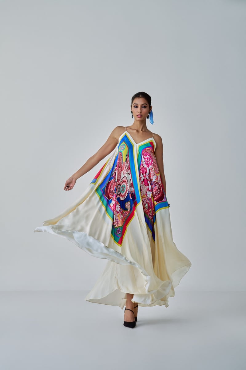 Yazmine Dress Ivory/Multi