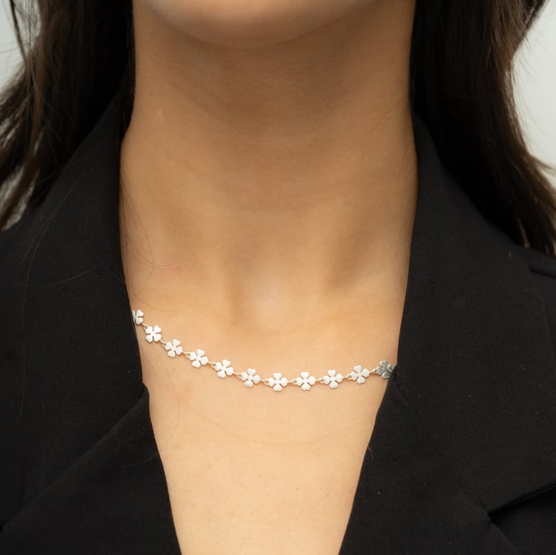 Clover Leaf Chain Silver