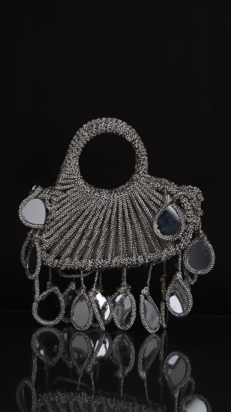 Lumi Knot Mini Mirror Bag - Silver