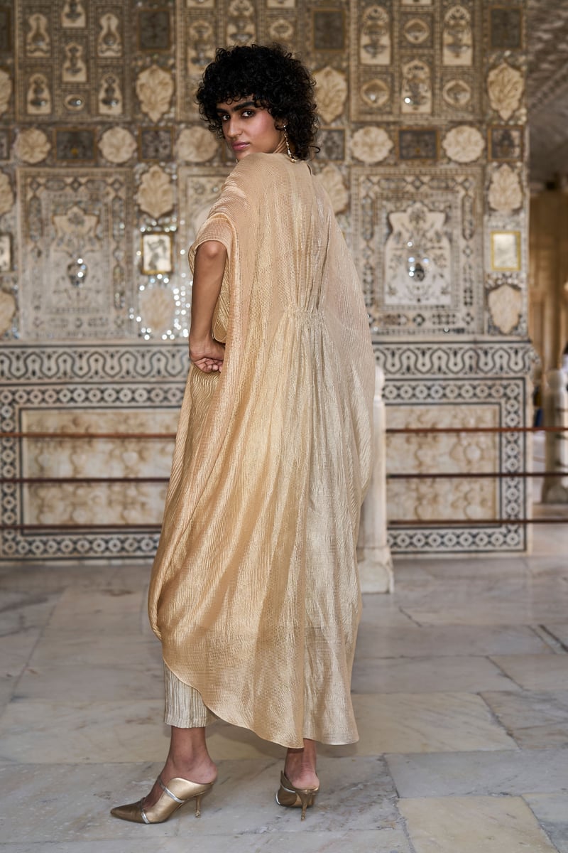 Metallic Multi Ombre Longline Kaftan Top with Cami
