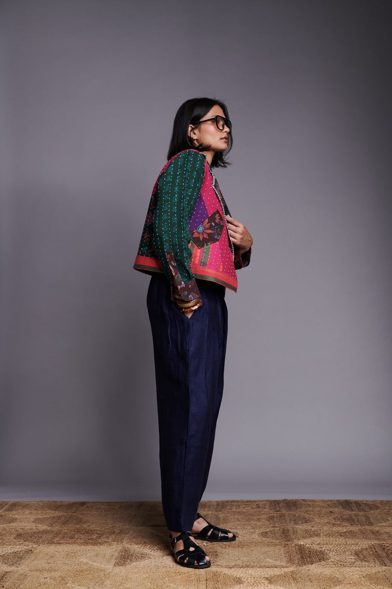 Rani Kantha Patchwork Cropped Bolero Jacket