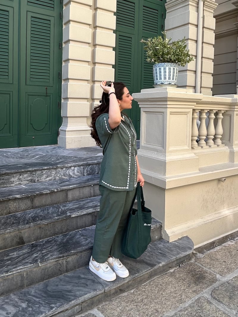 Forest Green Cotton-Linen Shirt and Pants Co-ord Set