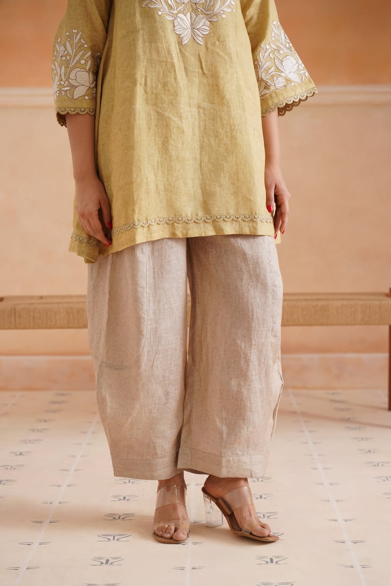 Luna Pure Linen Embroidered Matching Set