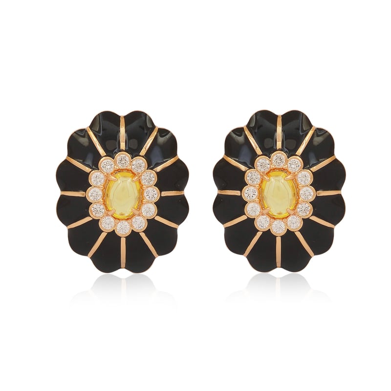 Black Petal Studs