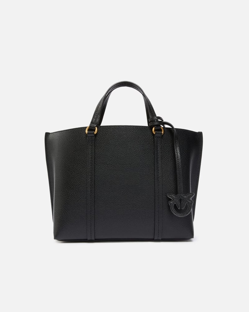 Large Shopper Bag in Drummed Leather — PINKO