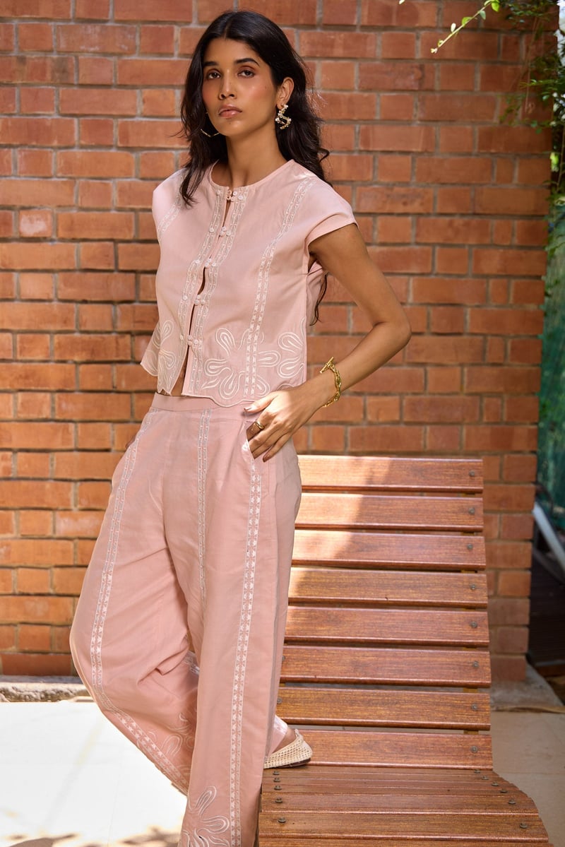Blush Embroidered Set
