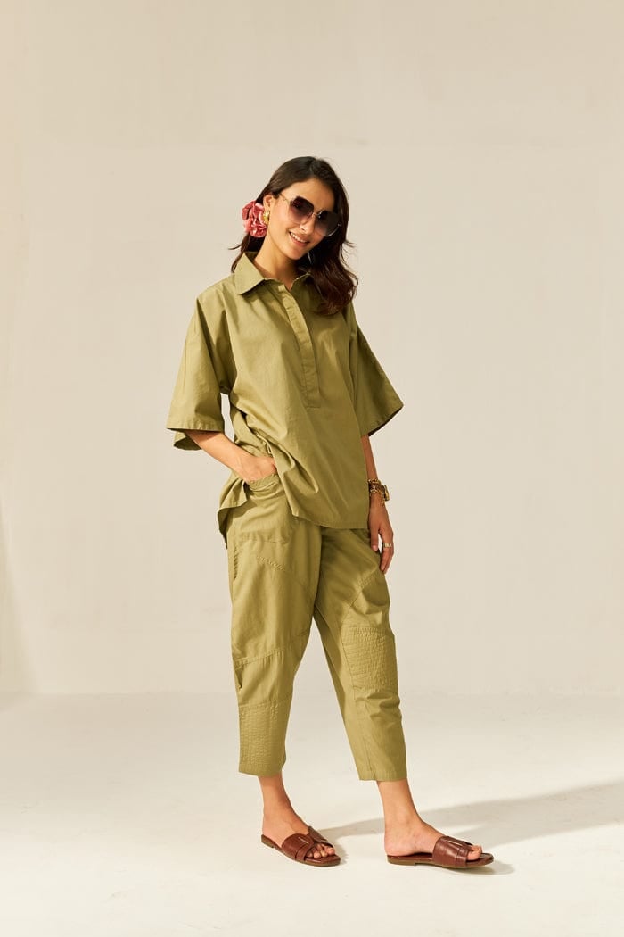 Aloe Oversized Shirt and Tapered Pants Co-ord Set
