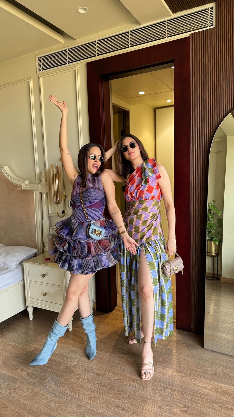 Multicolor One-Shoulder Printed Maxi Dress with Slit
