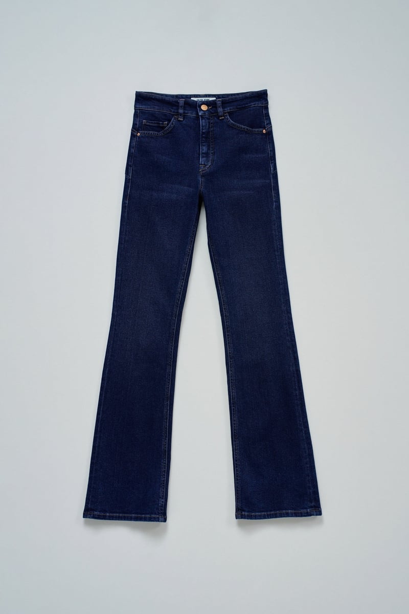 Dark Blue High-Rise Bootcut Jeans