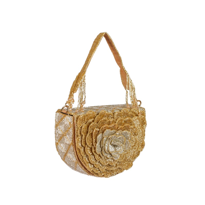 Golden Blossom Flap Purse